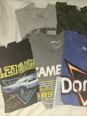 Mixed Boys' Graphic Tee Pack - Blue, Gray, Black, Olive, Heather